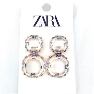 Zara Clear with Gold Statement Earrings